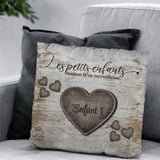 Cœurs en bois rustiques - Grands-parents - Coussin