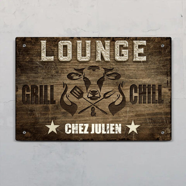 Lounge Grill & Chill - Outdoor-Pancarte de porte