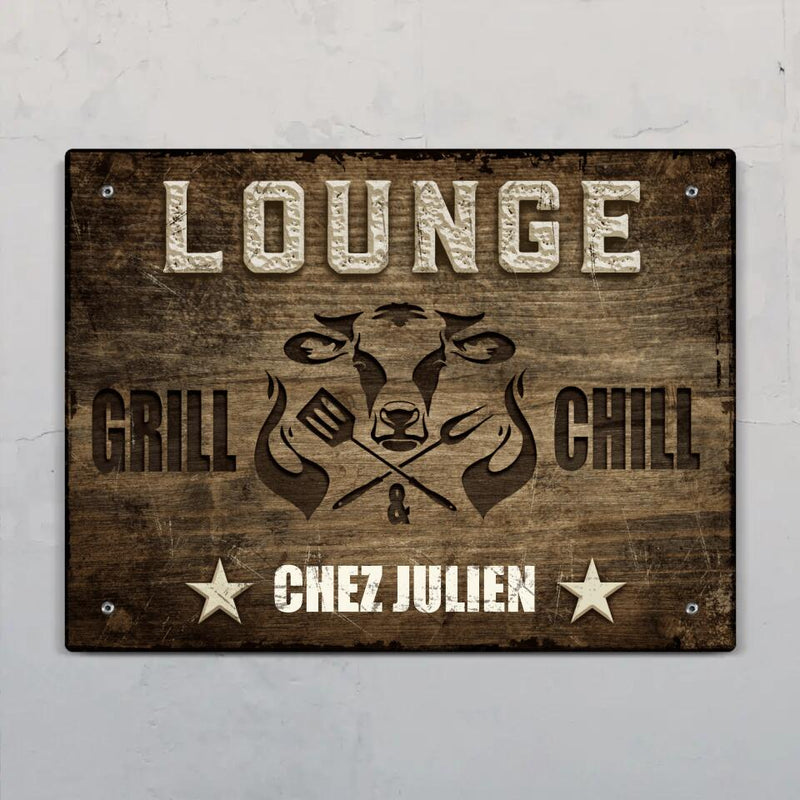 Lounge Grill & Chill - Outdoor-Pancarte de porte