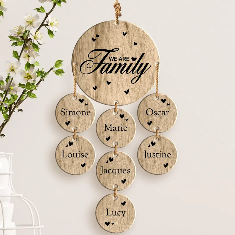 We are Family - Famille-Pendentifs en bois