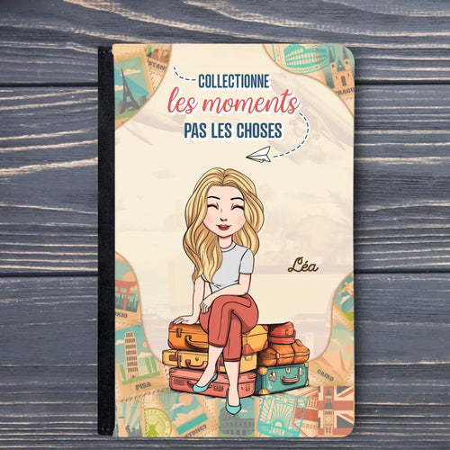 Étui de passeport personnalisé Envie de voyager en cuir PU avec impression durable et compartiments intérieurs