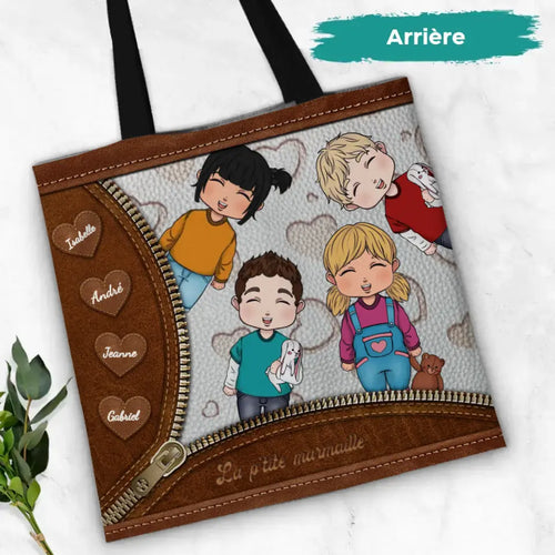 Sac de courses personnalisé La petite marmaille pour parents, impression textile durable – Motiv 2