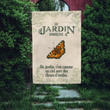 Joie dans le jardin - Drapeau de jardin personnalisé