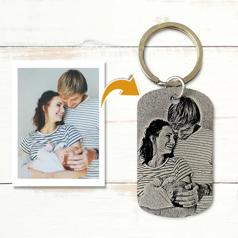 Super-héros - Parents-Porte-clés (gravé - noir/blanc)