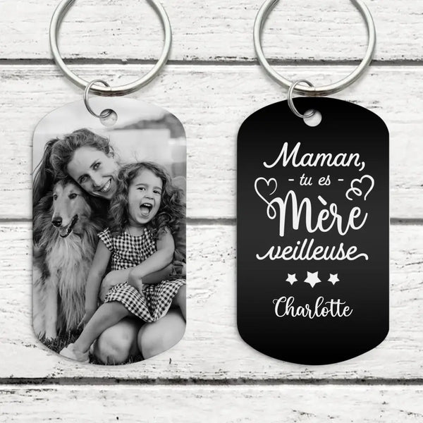 Merveilleuse - Parents-Porte-clés (gravé - noir/blanc)