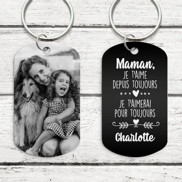 Toujours - Parents-Porte-clés (gravé - noir/blanc)