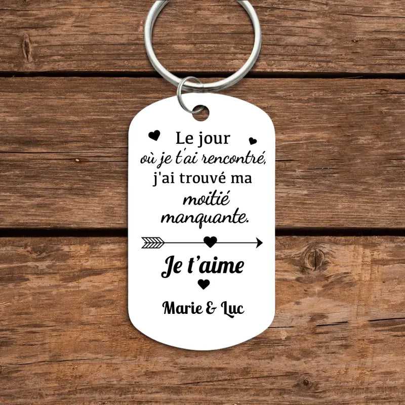 Porte clés personnalisé avec photo - Ma moitié manquante - Love & Faith –  Love & Faith France