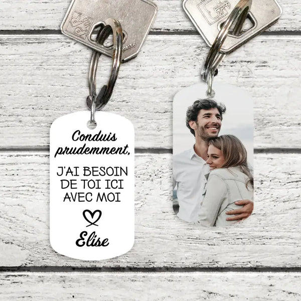 Conduis prudemment - Couple-Porte-clés