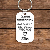 Conduis prudemment - Couple-Porte-clés