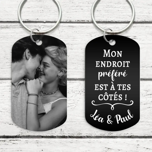 Mon endroit préféré - Couple-Porte-clés (Gravure - Noir/Blanc)