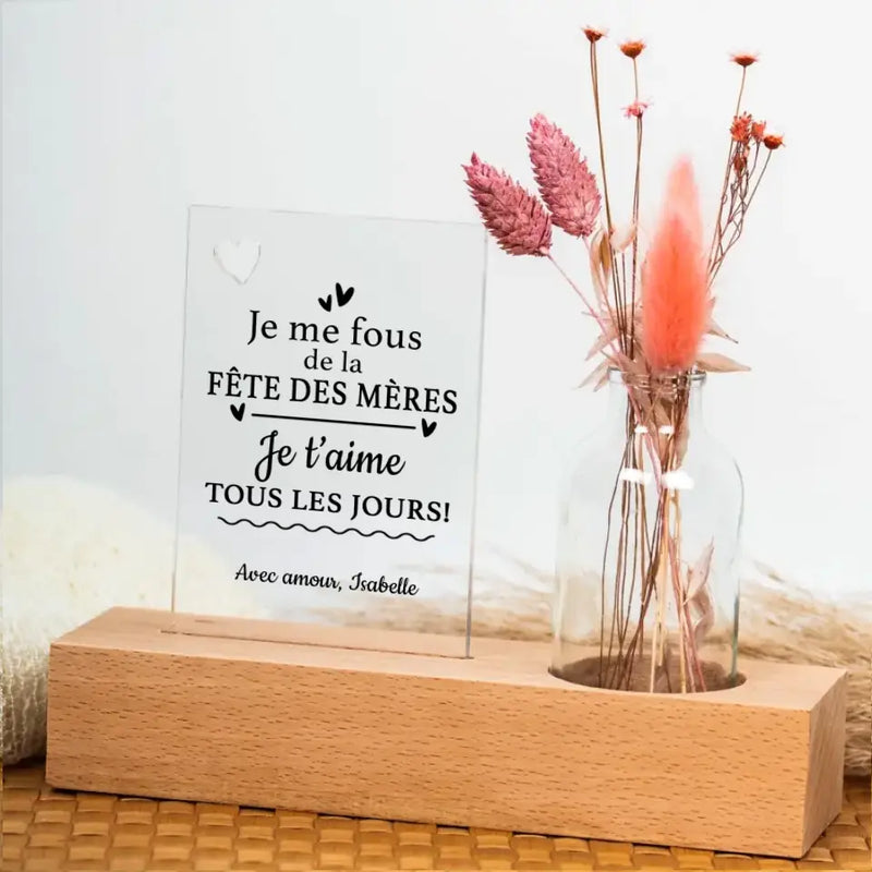 Fête des méres - Vase de fleurs personnalisé pour la fête des mères