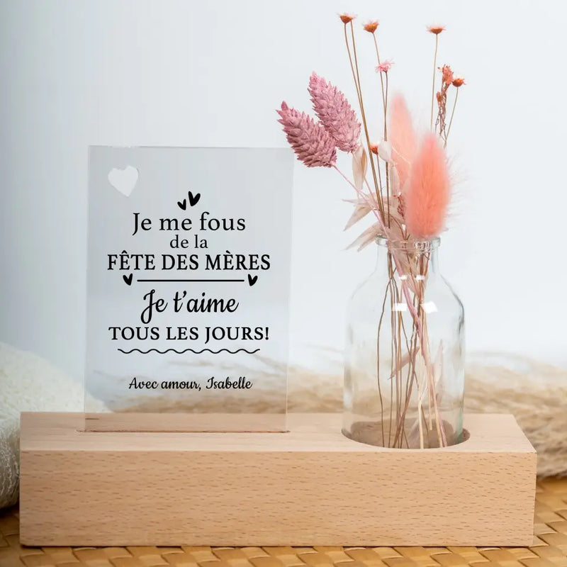 Fête des méres - Vase de fleurs personnalisé pour la fête des mères