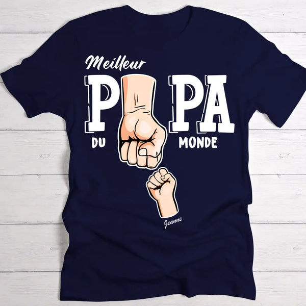 Meilleur papa du monde - T-Shirt personnalisé pour papa noir