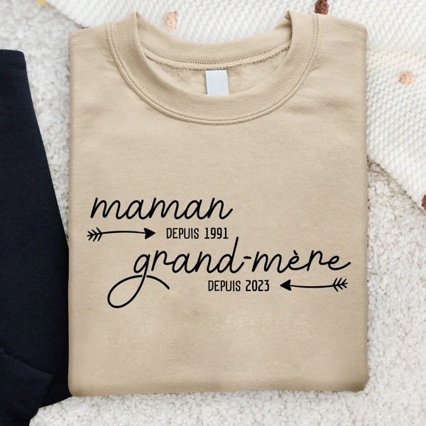 D'abord maman puis grand-mère - Sweat personnalisable pour maman et mamie