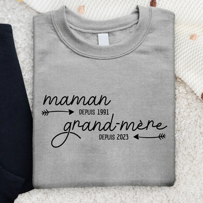 D'abord maman puis grand-mère - Sweat personnalisable pour maman et mamie