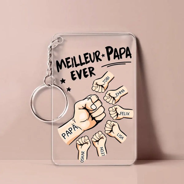 Meilleur Papa du monde - Porte-clés en acrylique personnalisé pour Papa