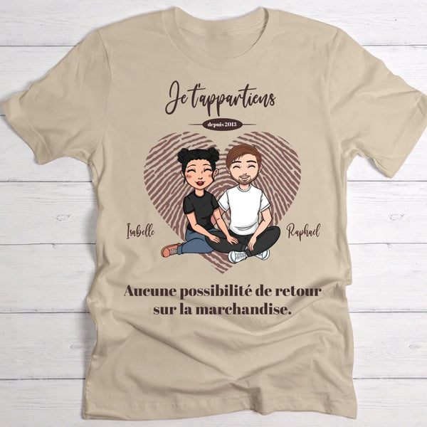 T-shirt beige personnalisable avec ton design – fabriqué par Love & Faith