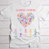 T-shirt blanc personnalisable avec ton design – fabriqué par Love & Faith