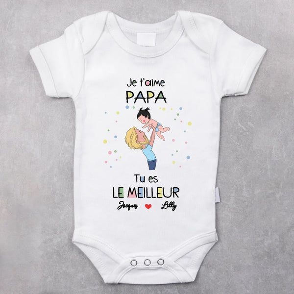 Meilleur papa - Body bébé personnalisé pour la fête des pères