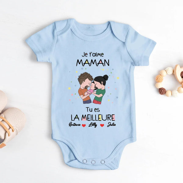 Fête des mères - Body bébé personnalisé pour la fête des mères et la fête des pères