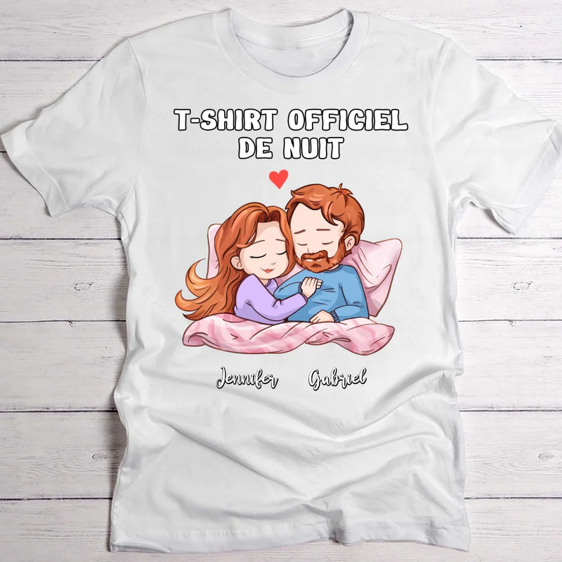 T-shirt de nuit officielle - T-shirt personnalisé pour les couples