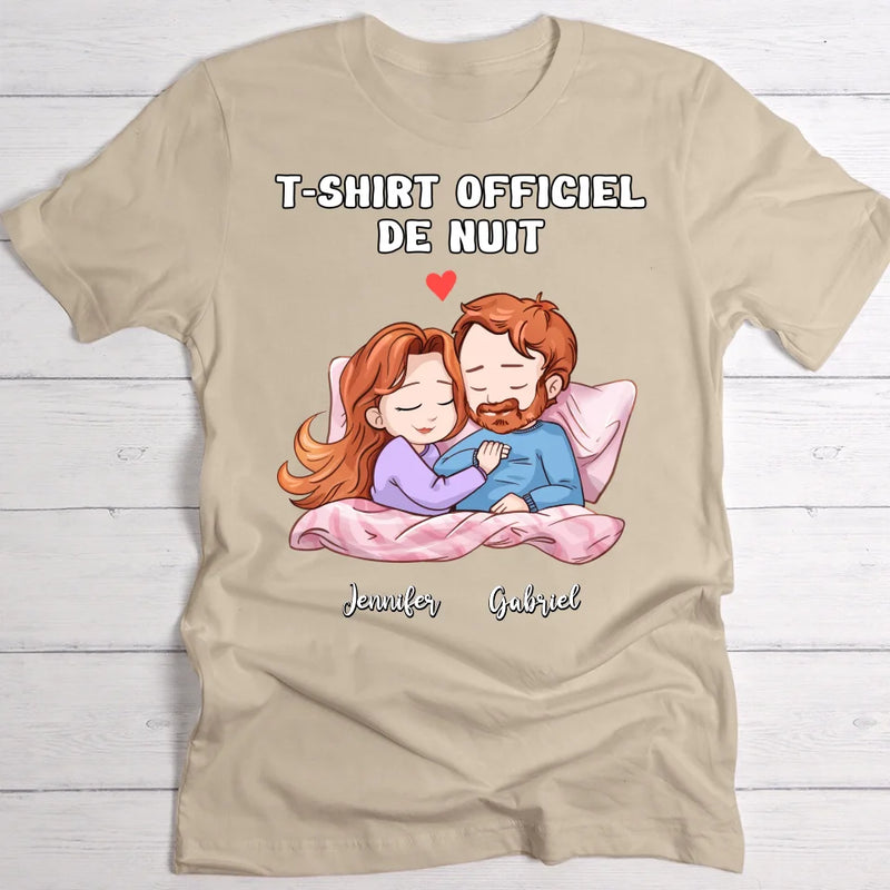 T-shirt de nuit officielle - T-shirt personnalisé pour les couples