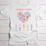 La bande à maman - T-shirt avec cœur et empreintes digitales pour maman