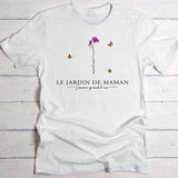 L'amour grandit ici - T-Shirt avec fleurs et prénoms pour maman