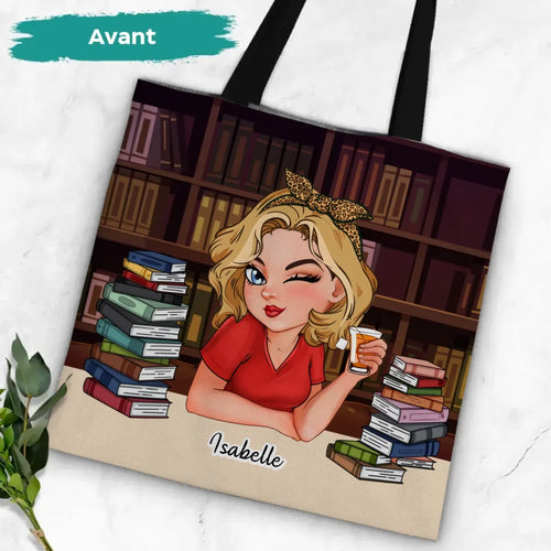 Sac personnalisé pour passionnées de lecture avec impression durable, polyester résistant à la déchirure – Motiv 2