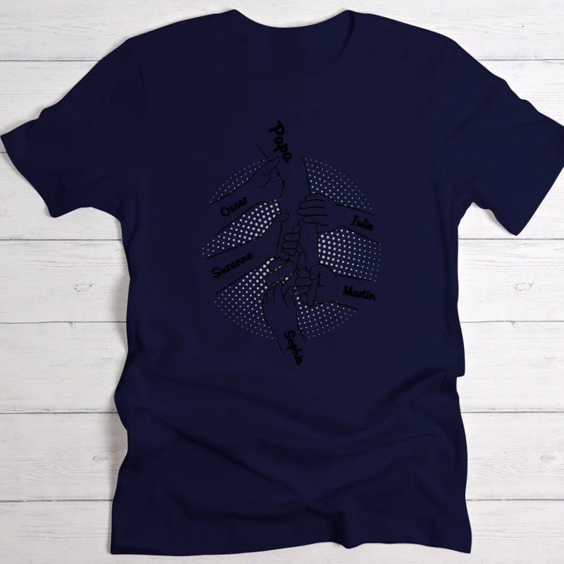 T-shirt bleu marine personnalisable avec ton design – fabriqué par Love & Faith