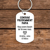Conduis prudemment - Porte-clés personnalisé pour vos proches