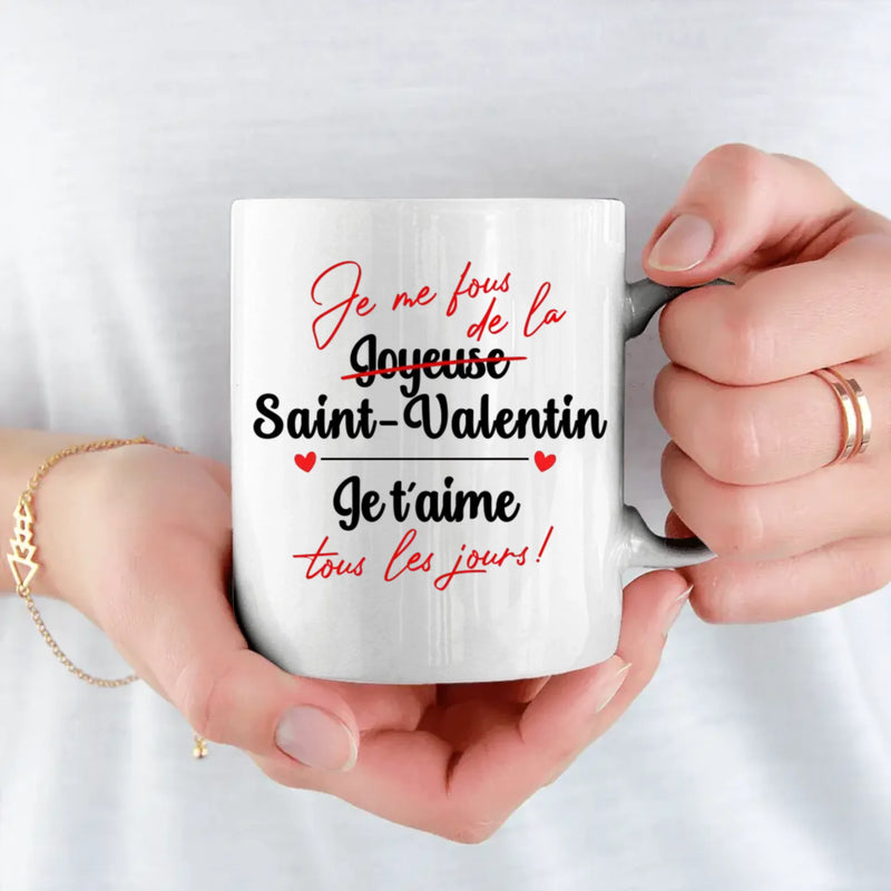 Je t'aime plus fort - Tasse personnalisée pour couples pour la Saint-Valentin