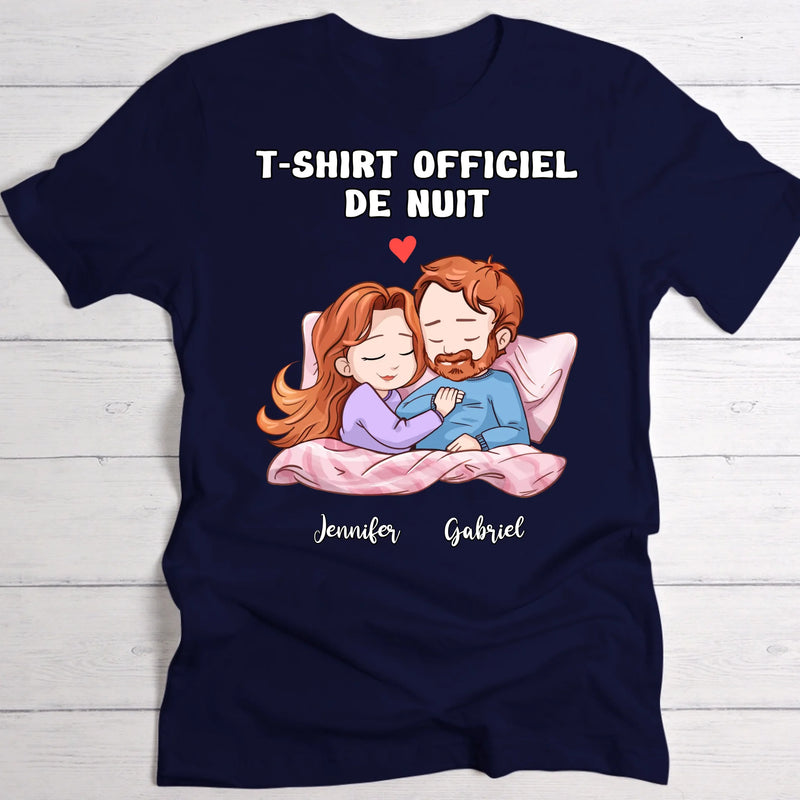 T-shirt officiel de nuit - T-shirt personnalisé pour les couples