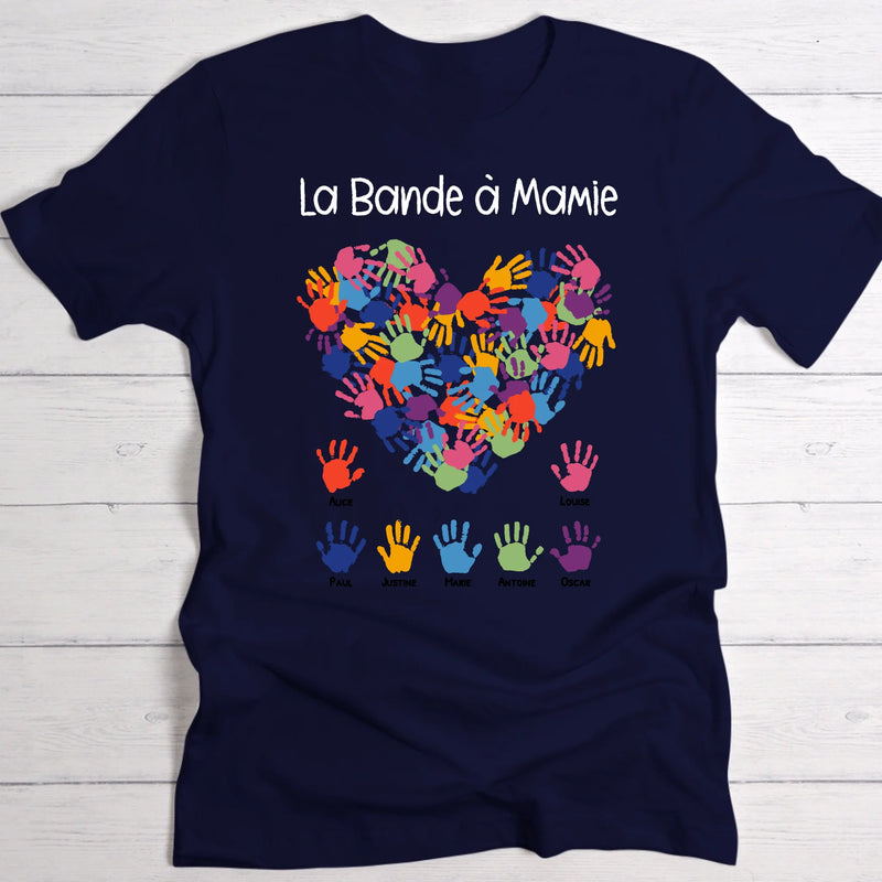 T-shirt bleu marine personnalisable avec ton design – fabriqué par Love & Faith