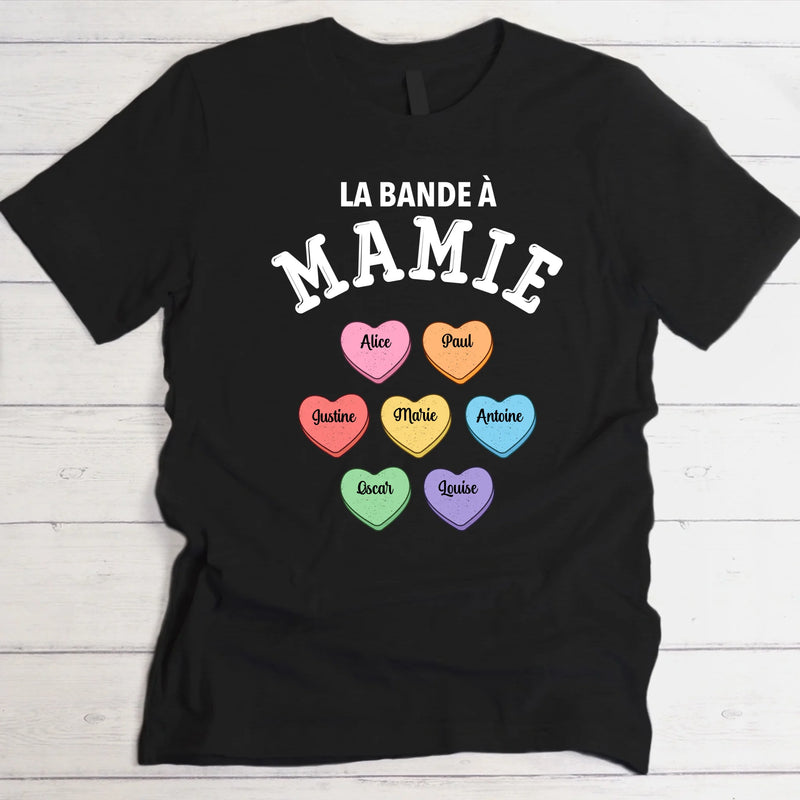 Cœurs colorés - T-Shirt personnalisé pour Mamie et Maman