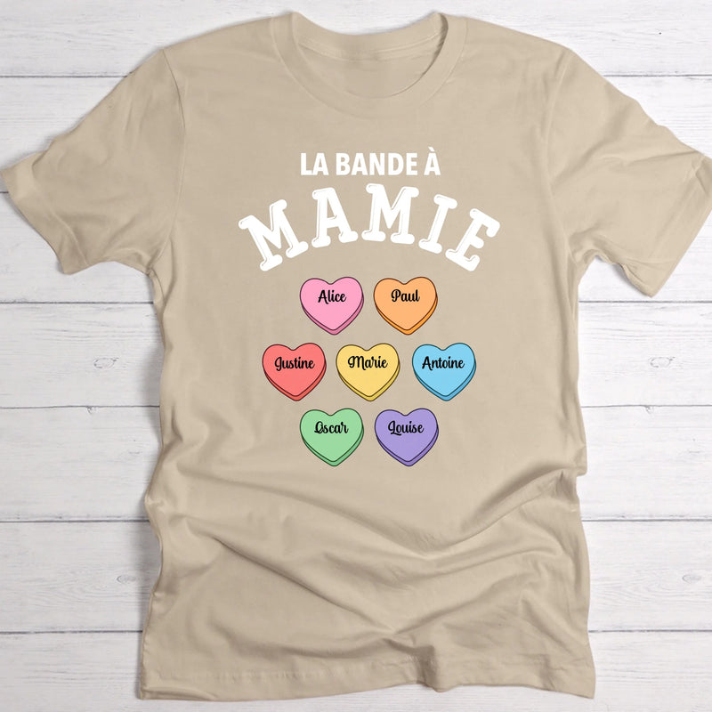 Cœurs colorés - T-Shirt personnalisé pour Mamie et Maman