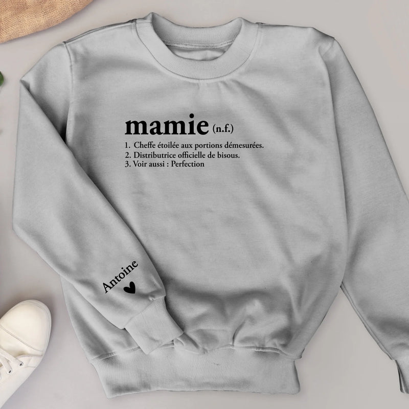 Définition - Sweat personnalisé pour Mamie et Maman avec noms d'enfants