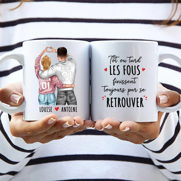 Avec toi - Tasse personnalisée pour couple avec phrases amusantes