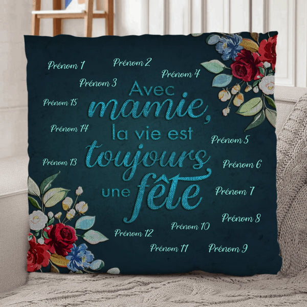 Avec mamie  - Grands-parents-Coussin