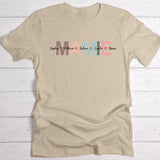 T-shirt beige personnalisable avec ton design – fabriqué par Love & Faith