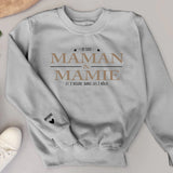 Je suis à la fois -  Sweat personnalisable avec les noms des enfants pour maman et mamie