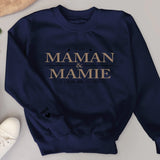 Je suis à la fois -  Sweat personnalisable avec les noms des enfants pour maman et mamie