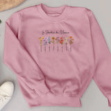 Toujours en fleur - Sweat personnalisé pour mamie et maman avec fleurs de naissance