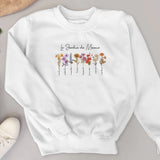 Toujours en fleur - Sweat personnalisé pour mamie et maman avec fleurs de naissance