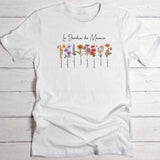 Toujours en fleur - T-Shirt personnalisé pour mamie et maman avec fleurs de naissance