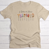 Toujours en fleur - T-Shirt personnalisé pour mamie et maman avec fleurs de naissance