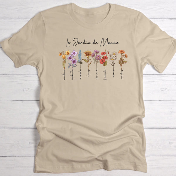 T-shirt beige personnalisable avec ton design – fabriqué par Love & Faith