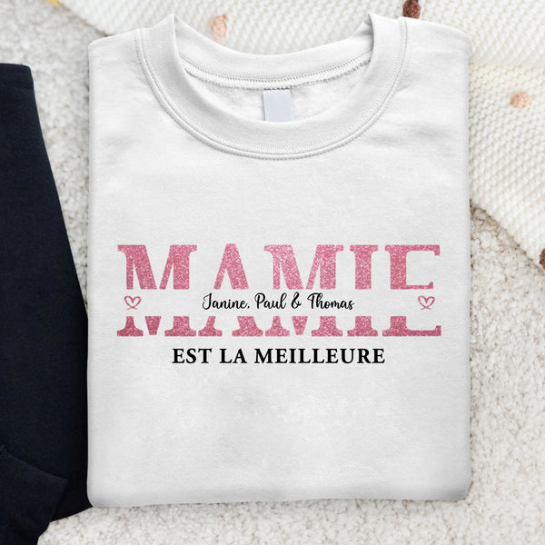 Mamie - Sweat personnalisable avec les noms des enfants pour mamie et maman