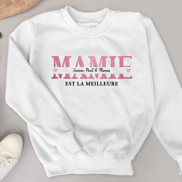 Mamie - Sweat personnalisable avec les noms des enfants pour mamie et maman