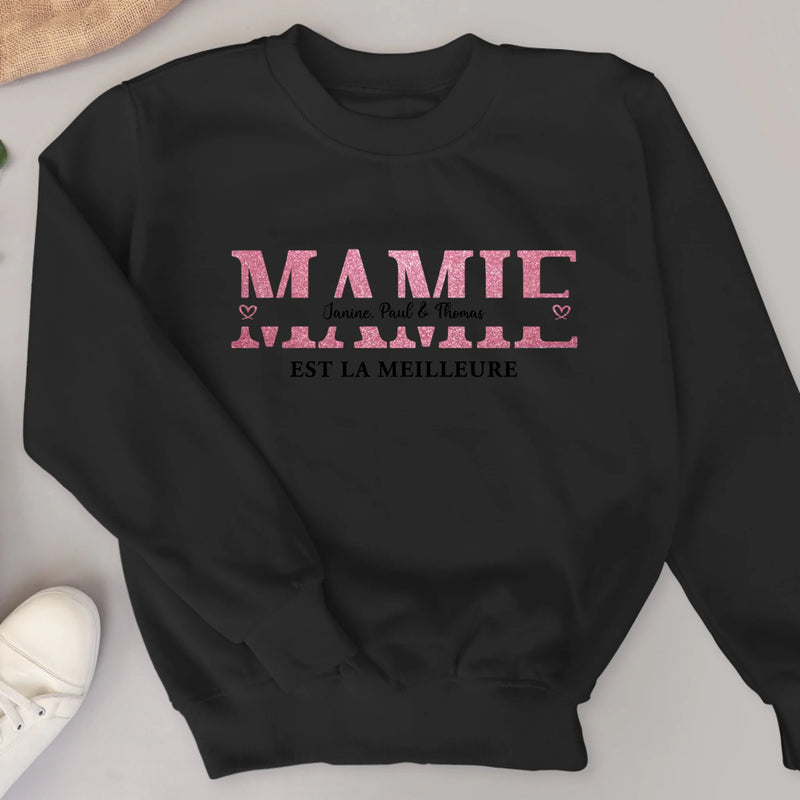 Mamie - Sweat personnalisable avec les noms des enfants pour mamie et maman